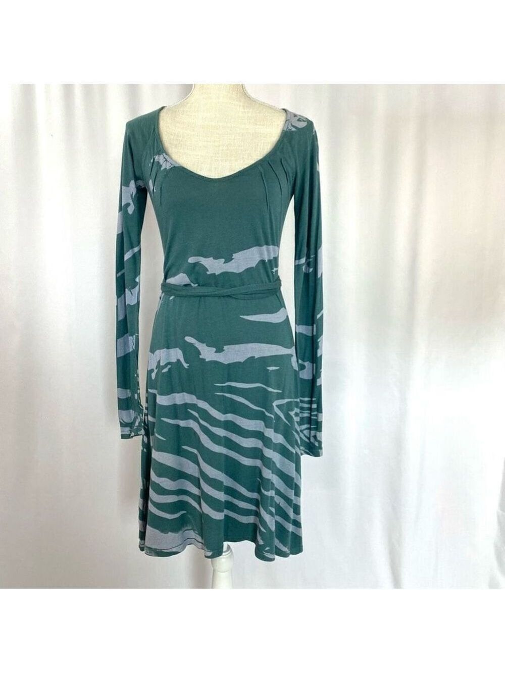 Revolve, Gypsy O5, Long Sleeve Dress Soft T-Shirt Mini Teal & Blue Women’s S